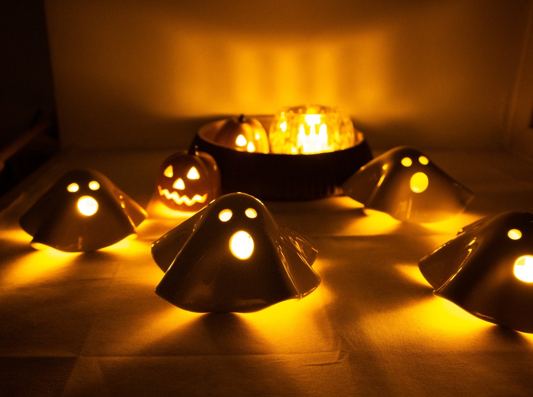 Handmade Ceramic Ghost Tea Light Holder - Etsy