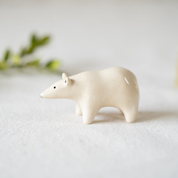 Handmade Ceramic Polar Bear Figurine