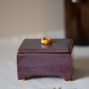 Handmade Ceramic Box with Fox