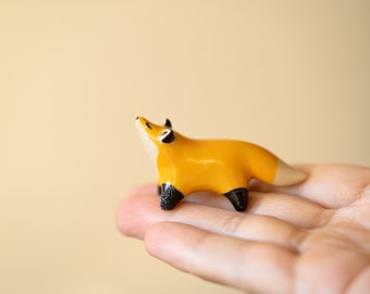 Handmade Ceramic Mini Fox Figurine