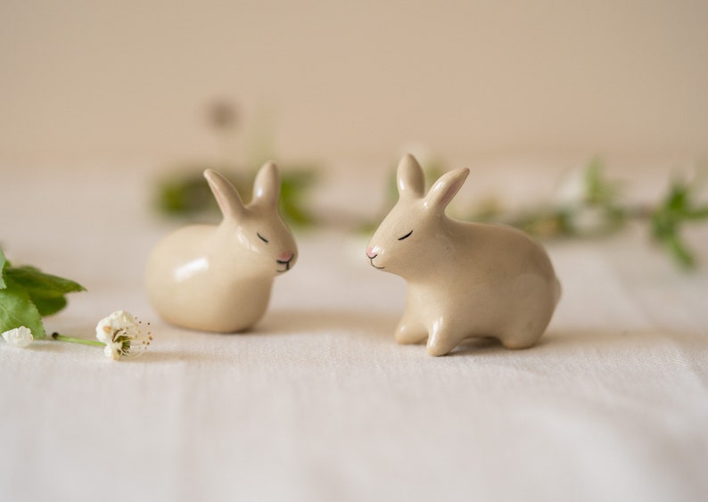 Handmade Ceramic Rabbit Couple image 6