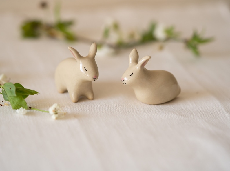 Handmade Ceramic Rabbit Couple image 7