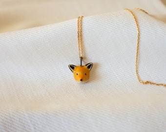 Handmade Ceramic Fox Necklace