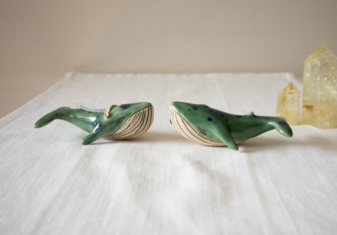 Handmade Ceramic Blue Whale Figurine Etsy