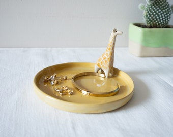 Handmade Ceramic  Ring Dish with Giraffe