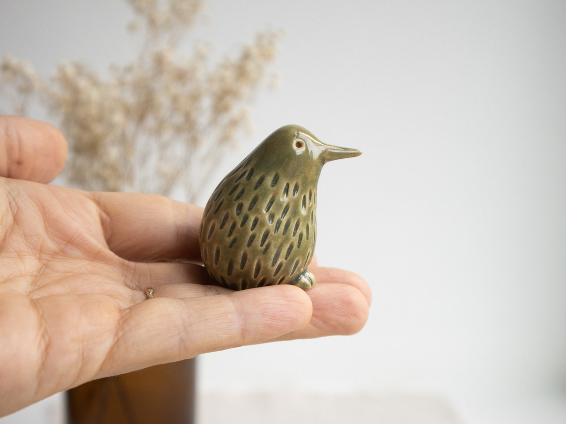 Handmade Ceramic Kiwi Bird Figurine Etsy