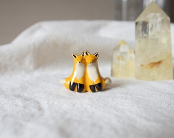 Handmade Ceramic Fox Couple