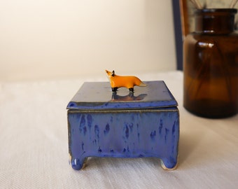 Handmade Ceramic Box with Fox