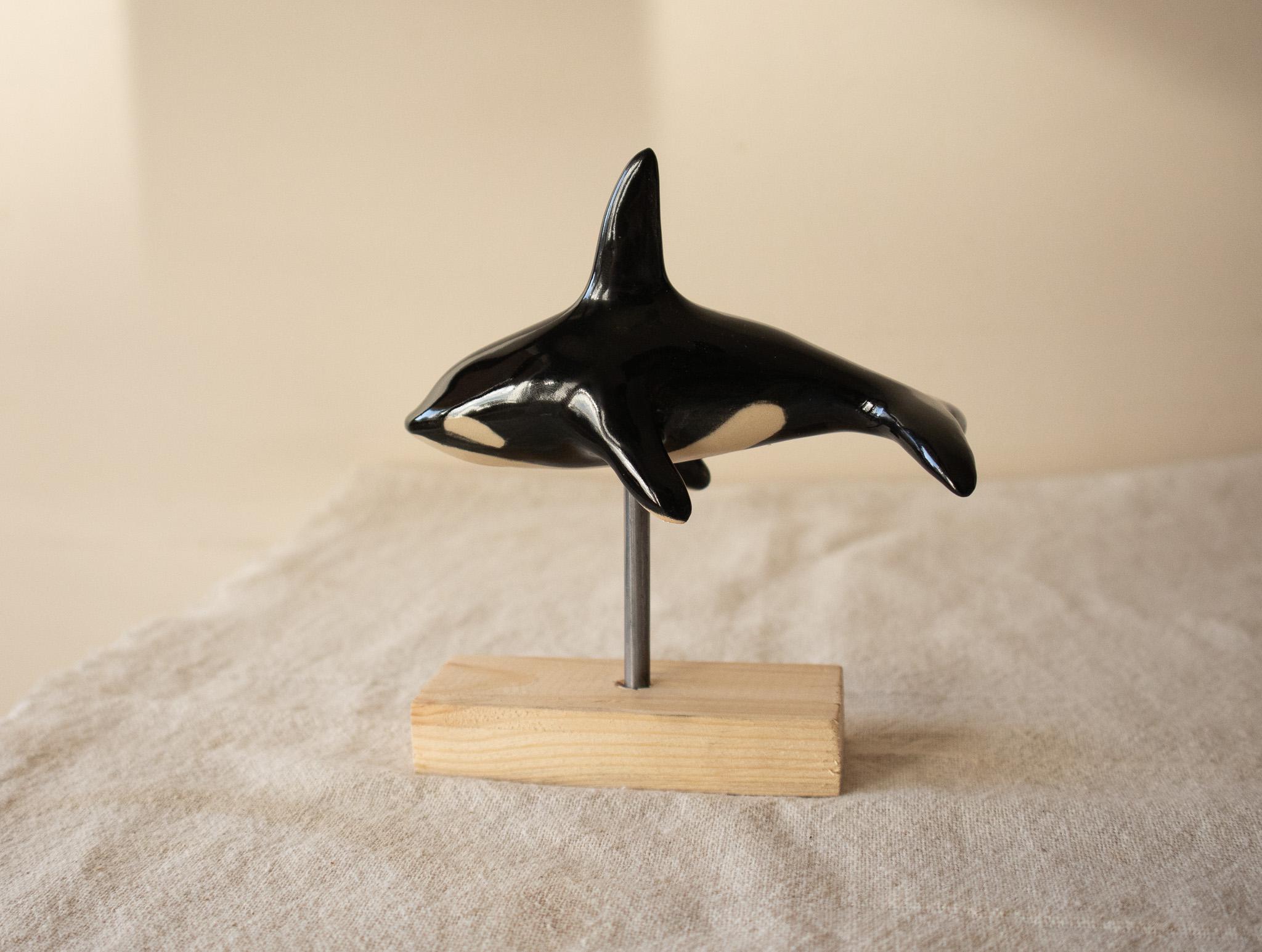 Handmade Ceramic Orca Sculpture
