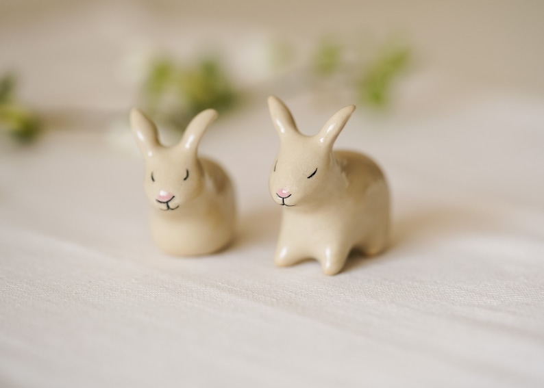 Handmade Ceramic Rabbit Couple image 3