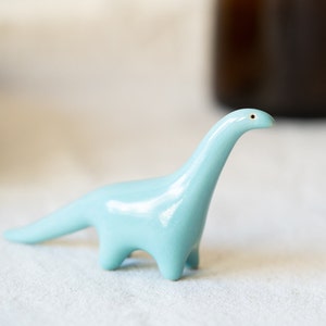 Handmade Ceramic Blue Dinosaur Figurine