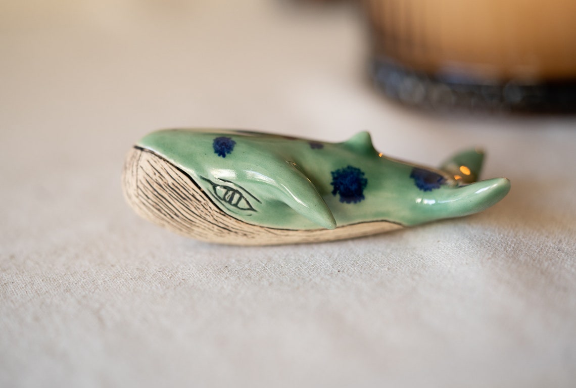 Handmade Ceramic Blue Whale Figurine Etsy