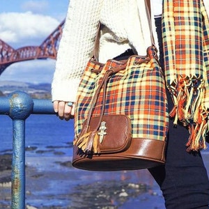 Tartan Leather Bag Etsy UK
