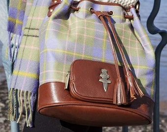 Pastel Scottish Tartan Crossover Bag