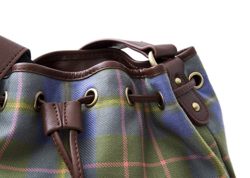 Tartan Scottish Red Beige Plaid Purse Crossbody Canvas Saddle Bag