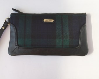 Scottish Tartan and Leather Clutch Bag