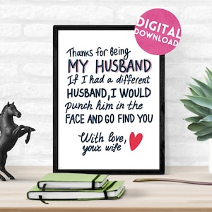 Tarjeta para mi esposo / Tarjeta de te amo / Tarjeta romántica / Tarjeta de feliz aniversario / Tarjeta divertida para él / Tarjeta divertida / Tarjeta de cumpleaños / Tarjeta de broma / Tarjeta de recién casados
