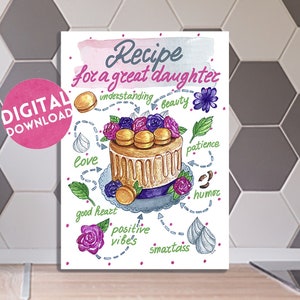 Affiche À ma fille| Spécial pour ma fille| Cadeau pour fille| L'amour de maman| Cadeau d'anniversaire fille | Cadeau de maman| Cadeau sweet 16 ans