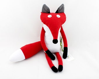 Fox soft filled plush toy handmade