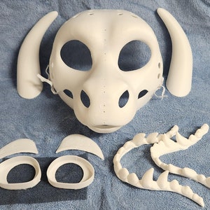 Round Dragon Fursuit Head Blank