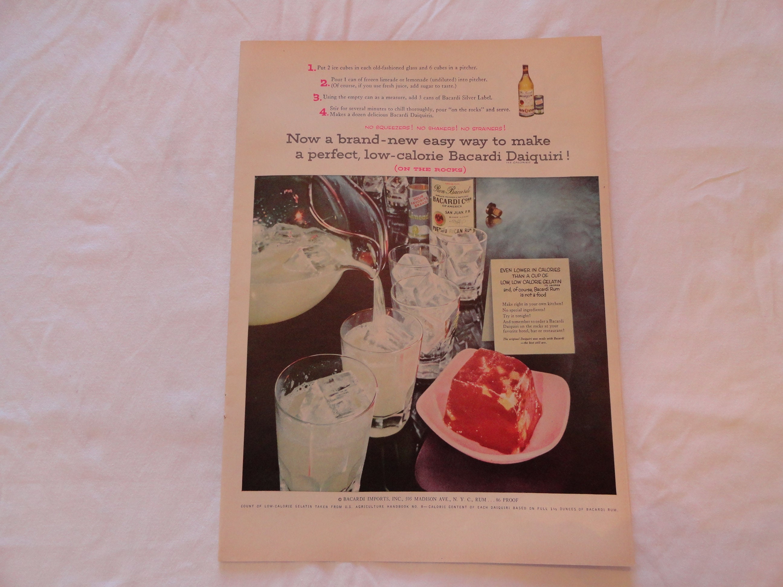 Vintage 1954 Ad for Bacardi Puerto Rican Rum and How to Make a - Etsy