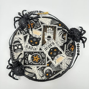 Black Sequin Spider Decorative Embroidery Hoop