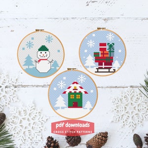 Cross stitch pattern Christmas, cross stitch ornaments, counted cross stitch, instant download PDF