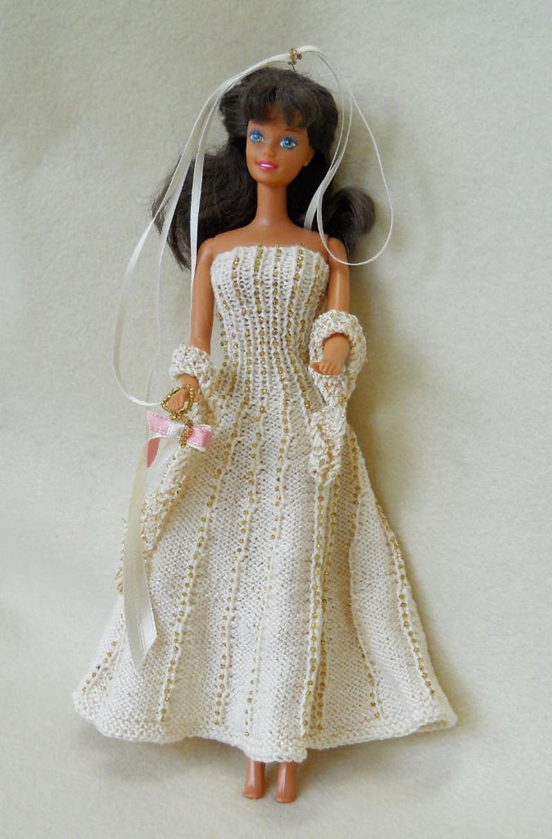 Knitting pattern for barbie doll wedding dress and bridal