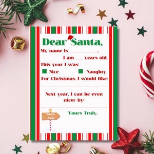 Descargar plantilla personalizable de carta a Papá Noel