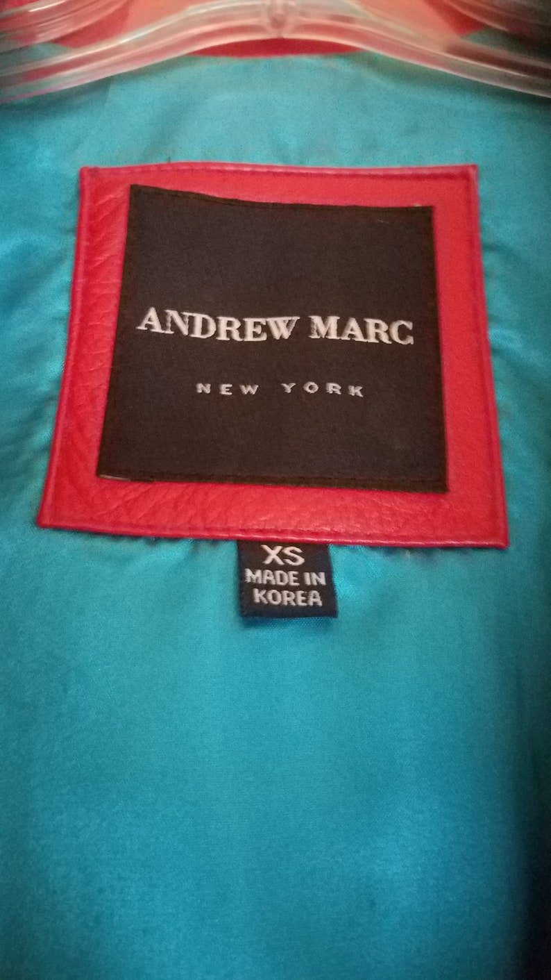 Vintage Andrew Marc Red Leather Jacket XS - Etsy