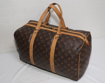 LOUIS VUITTON SAC SOUPLE 45 Old Model Boston Travel Bag Purse Monogram  Brown