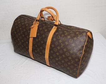 Authentic LOUIS VUITTON Monogram Keepall 55 Carry-on Travel 