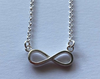 Infinity Necklace - Silver Chain Necklace - Infinity Jewelry - Sterling Silver Necklace - Silver Jewelry - Neverending Infinity Symbol