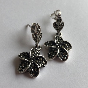 Marcasite Earrings Flor Marcasita - Flower Earrings - Silver Earrings - Marcasite Jewelry - Silver Jewelry - Women Jewelry - Romantic Gift