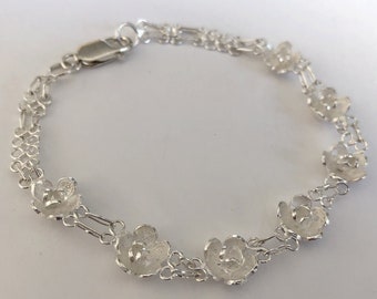 Sterling Silver Cherry Blossom Bracelet Floriana: Handmade Filigree Jewelry