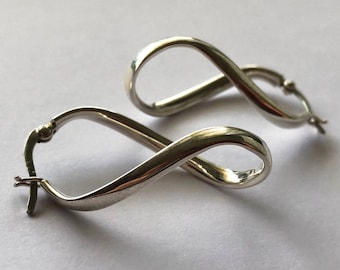 Silver Earrings Infinito Hoops - Infinity Hoop Earrings - Silver Hoops - Silver Hoop Earrings - Women Jewelry - Gift Idea for Her