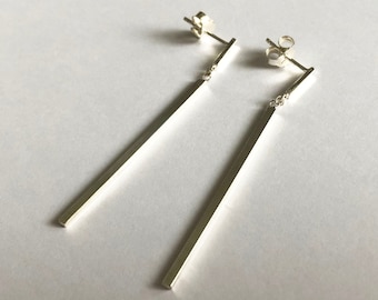 Minimalist Earrings Raya - Sterling Silver Earrings - Minimalist Jewelry - Simple Earrings - Long Earrings - Modern Jewelry - Gift for Her