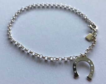 Silver HorseShoe Bracelet Herradura - Silver Chain Bracelet - HorseShoe Jewelry - Horse Themed Jewelry - Horse Jewelry - Silver Bracelet