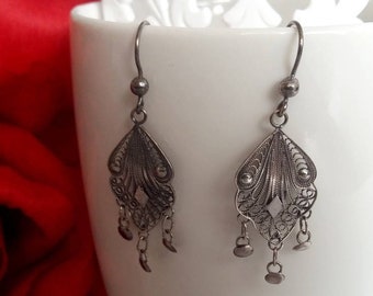 Orecchini pendenti in filigrana d'argento sterling Cordoba II – Gioielli in pizzo fatti a mano
