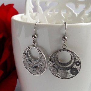 Silver Filigree Earrings Ronda - Sterling Silver Earrings - Handmade in Spain - Flamenco - Filigrana Cordobesa - Oriental Look - Gift Idea