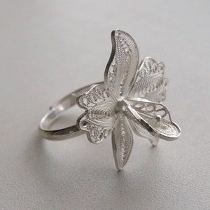 Orchid Ring - Sterling Silver Ring - Filigree Ring - Flower Ring - Handmade Ring - Silver Art - Filigree Jewelry - Gift Idea for Her