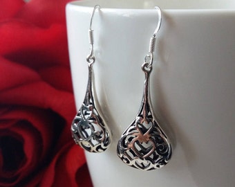 Sterling Silver Earrings Magdalena - Silver Dangle Earrings - Teardrop Earrings - Handmade Earrings - Boho Earrings - Earrings