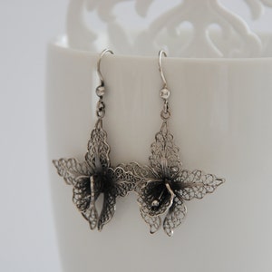 Orchid Earrings - Flower Earrings - Filigree Jewelry - Sterling Silver Earrings - Handmade Silver Jewelry - Orchid Jewelry - Gift for Her