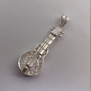 Guitar Necklace Guitar Pendant La Guitarra Española Sterling Silver Pendant Filigree Jewelry Flamenco Guitar Music Necklace image 3