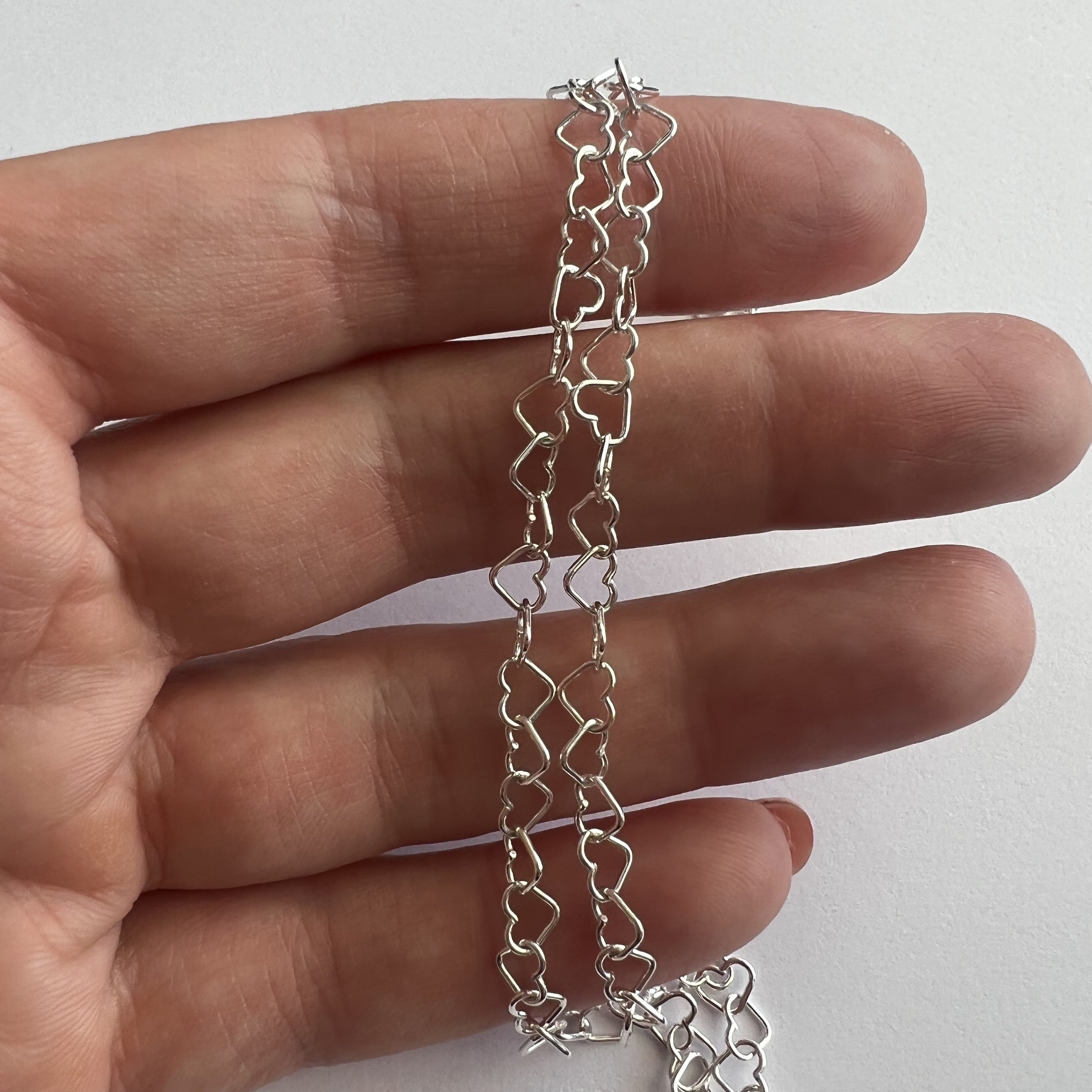 Sterling Silver Chain Corazones - Heart Chain - Love Jewelry - Romantic ...