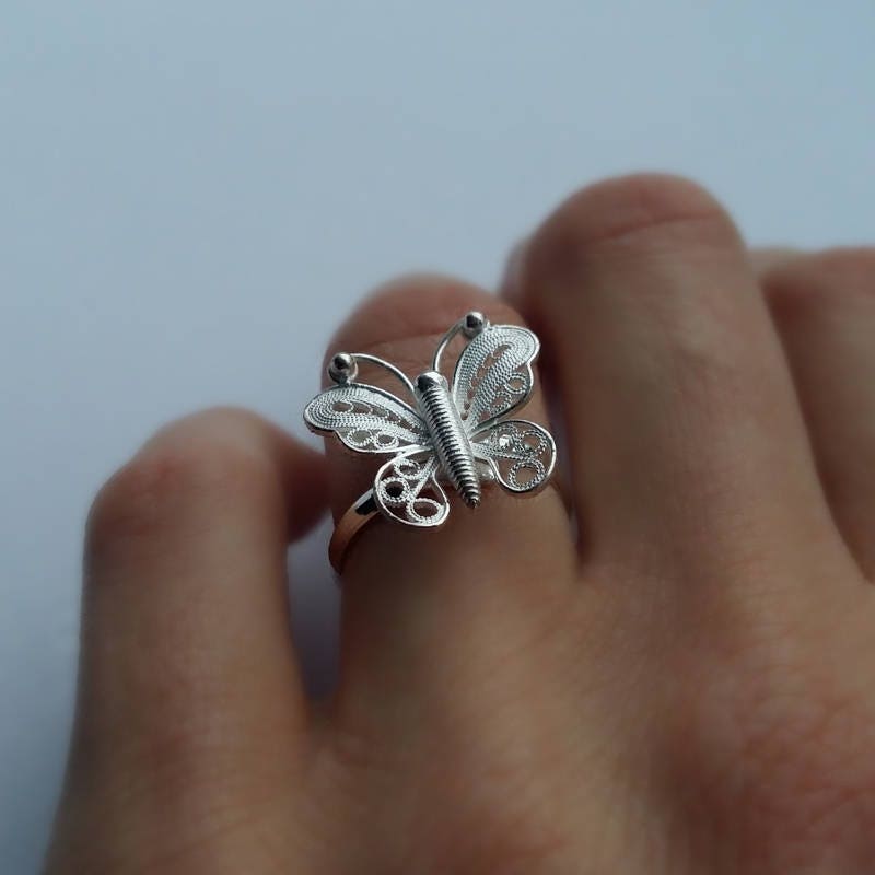 Anillos de plata de mariposa new arrivals