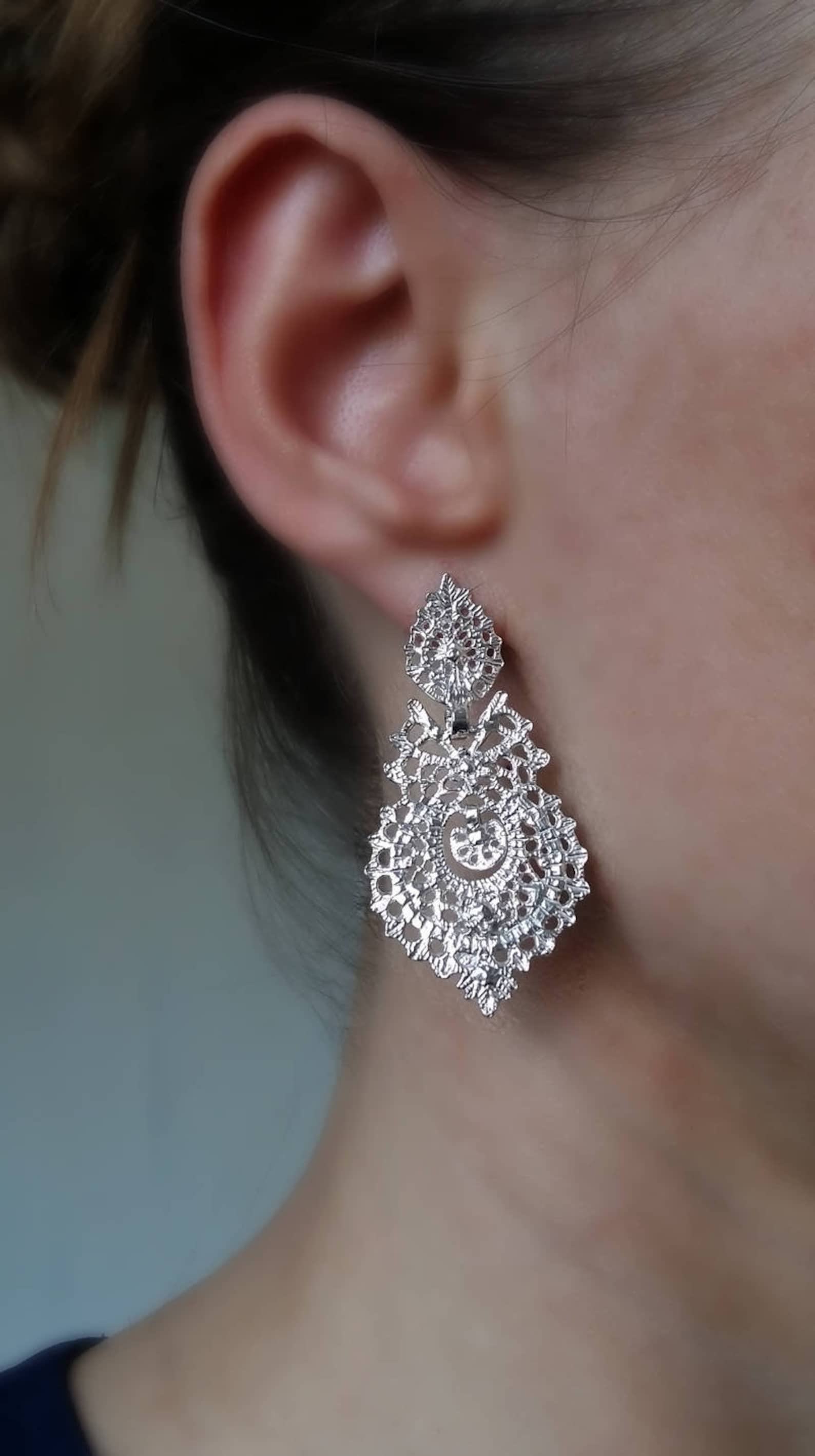 Sterling Silver Earrings Victoria Royal Earrings Historic Etsy