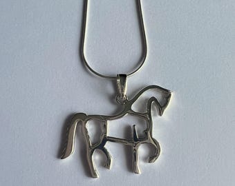 Colgante de caballo de plata - Collar de caballo - Joyería de caballo - Collar de caballo - Regalo para amantes de los caballos