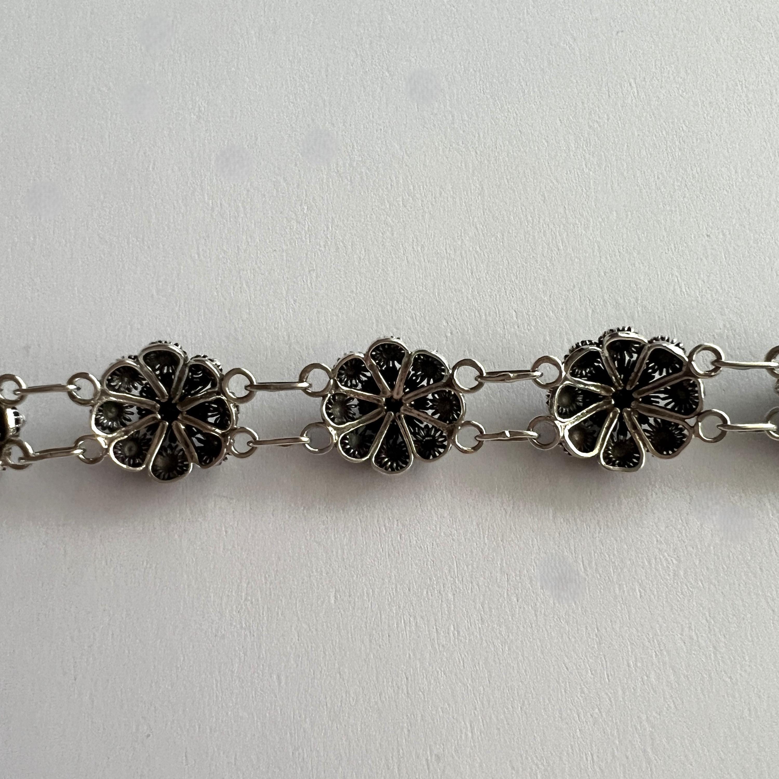 Bracelet En Argent Filigrane Charro De Salamanque - Bijou Vintage Espagnol
