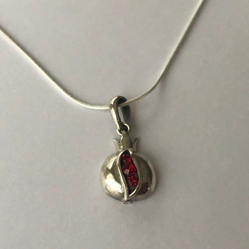 Silver Pomegranate Pendant Granada II Pomegranate Necklace - Etsy